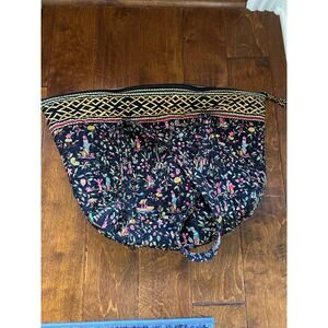 Vtg Vera Bradley Original Ming Fall‎ 2001 Large Black Bag Asian Floral Retired
